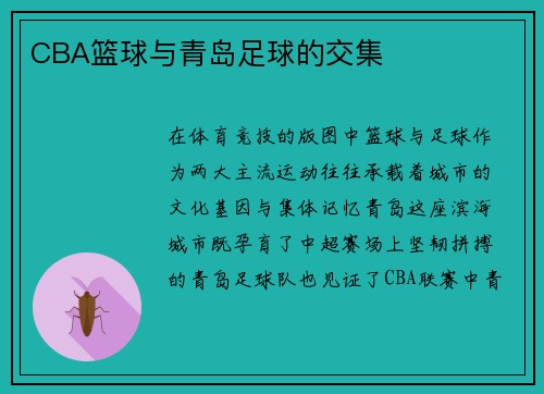 CBA篮球与青岛足球的交集